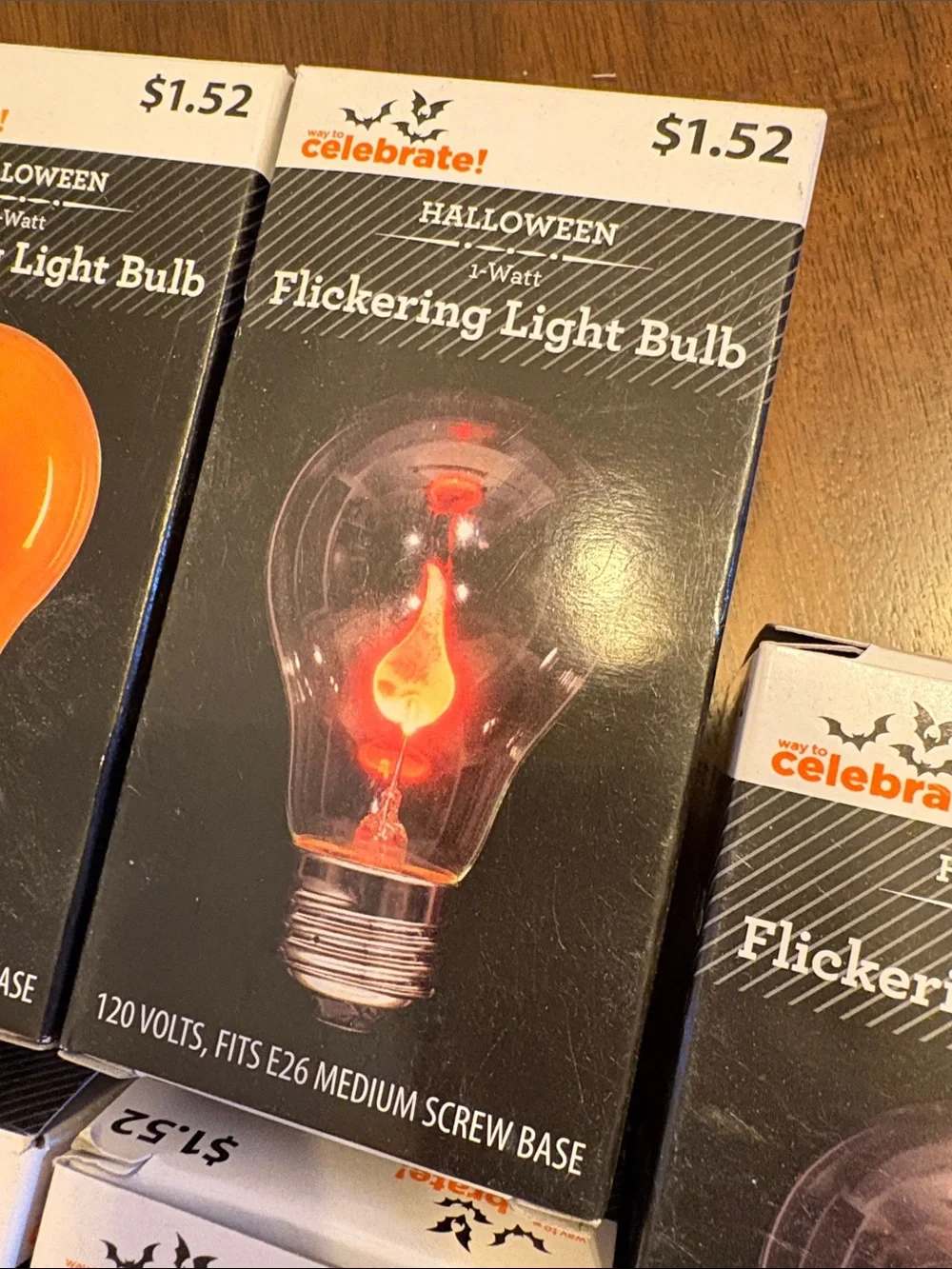 Halloween Flickering Light Bulbs x 6